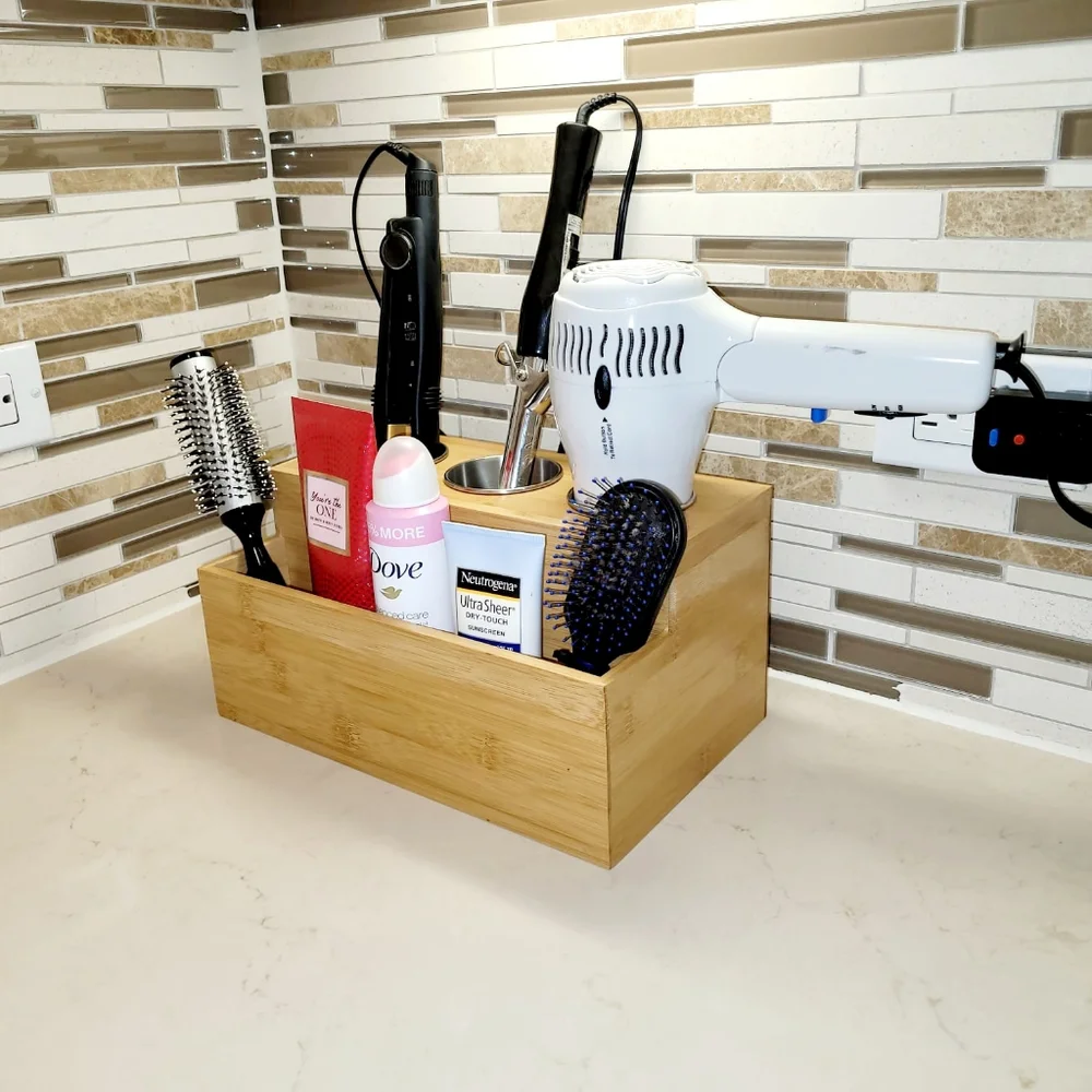 Brand new Bamboo Hair accessory Organizer for countertop or wall mounted